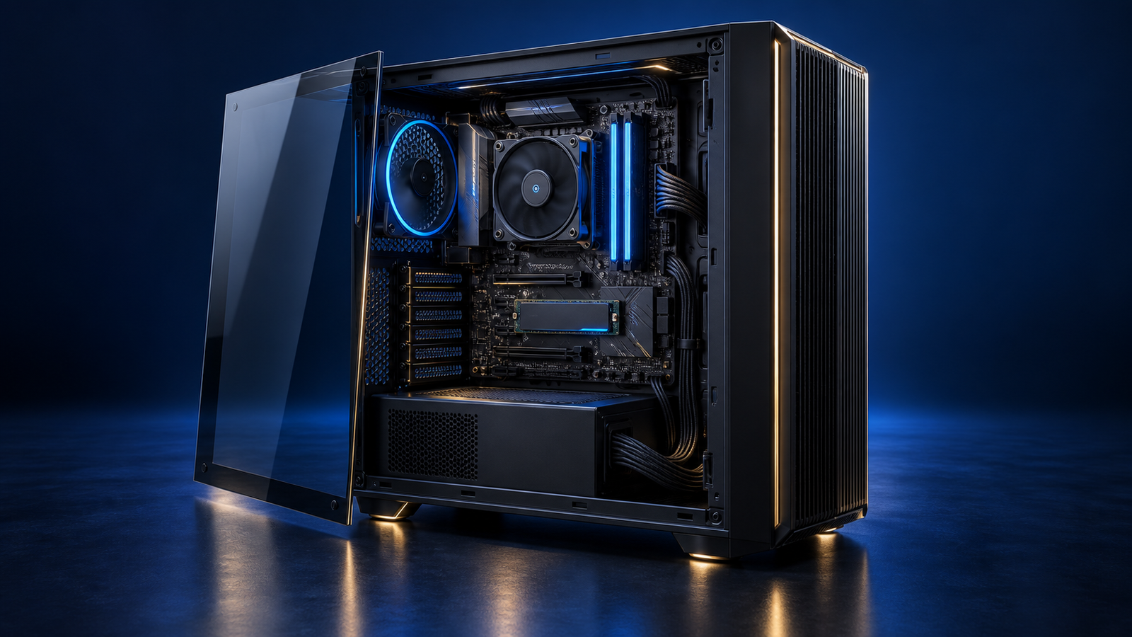 AI-generated computer support workstation ready for diagnostics